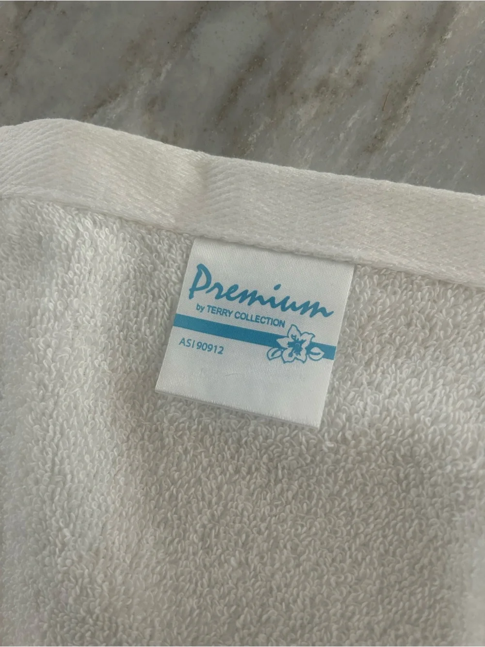 Borgata casino Atlantic City White Beach Towel with Blue Shell Motif